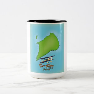 Iwo Jima Japan Inselkarte Zweifarbige Tasse