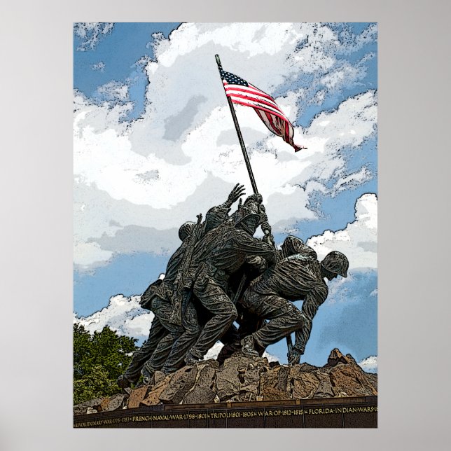 Iwo Jima - Posterized Poster (Vorne)