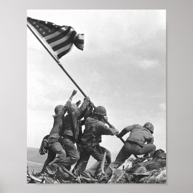 Iwo Jima Raising American Flag Poster (Vorne)