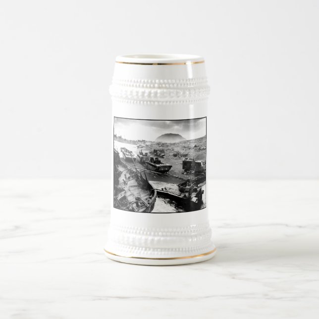 Iwojima-Strand-Malerei Bierglas (Mittel)