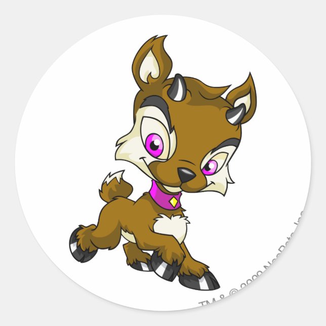 Ixi Brown Runder Aufkleber (Vorderseite)