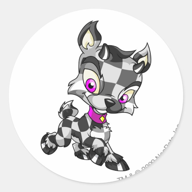 Ixi Checkered Runder Aufkleber (Vorderseite)
