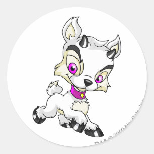 Ixi White Runder Aufkleber
