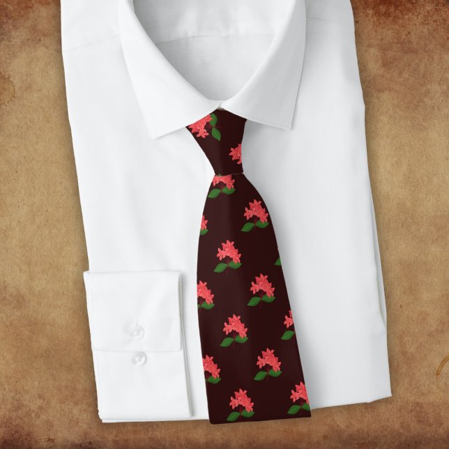 Ixora Coccinea, Blume Maha Sarakham Neck Tie Krawatte (Von Creator hochgeladen)