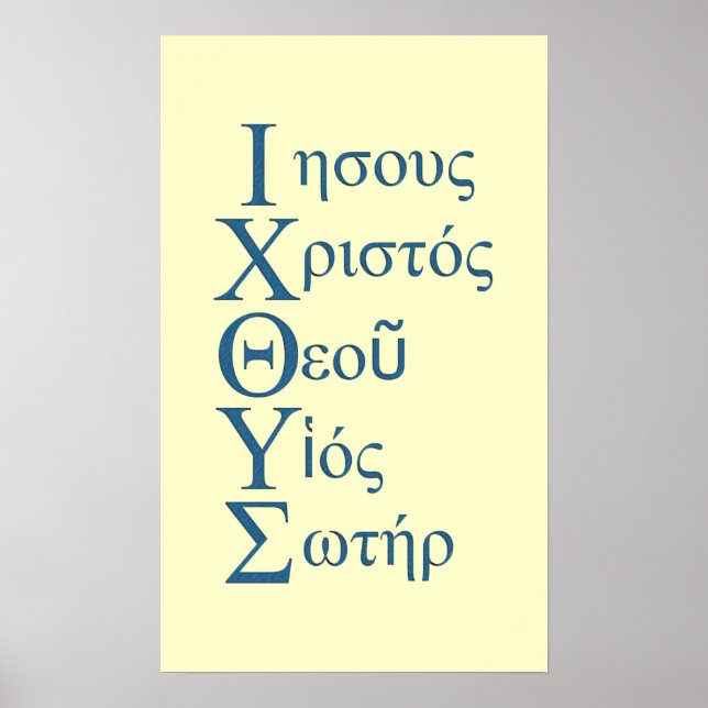 IXOYE Acrostic (blau) Poster (Vorne)
