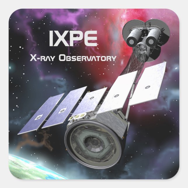 IXPE X-Ray Observatory Quadratischer Aufkleber (Vorderseite)