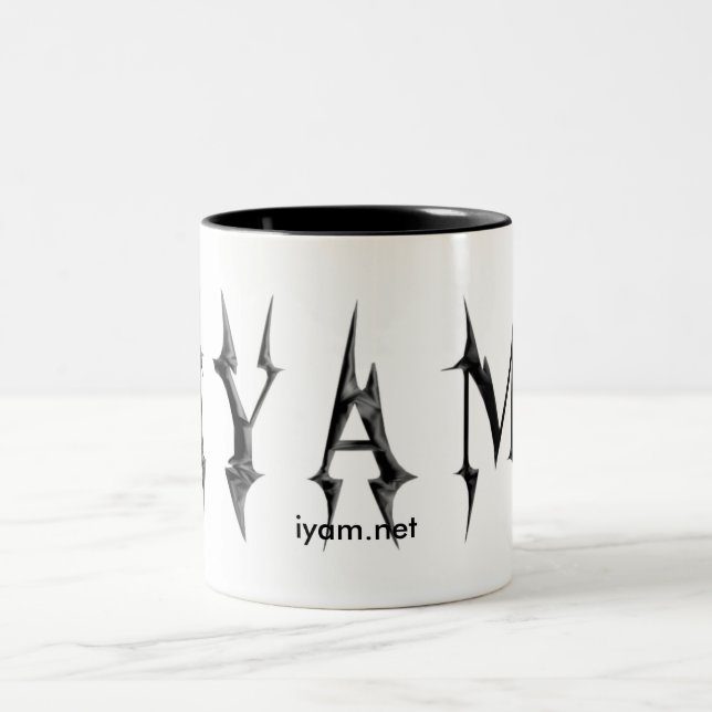 IYAM Schwarzes auf weißer Schale/Tasse Zweifarbige Tasse (Mittel)