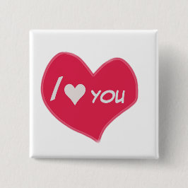 “I🤍You Heart – Cute Romantic Gift Design” Button