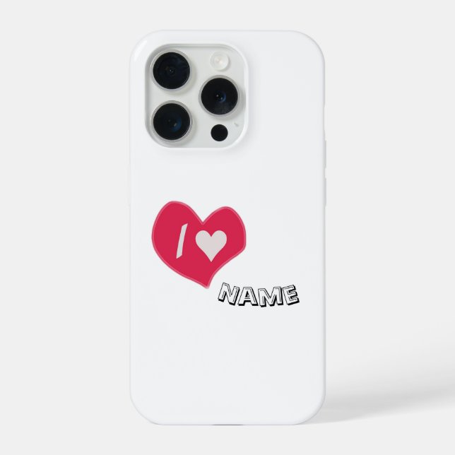 “I🤍You Heart – Cute Romantic Gift Design” iPhone 15 Pro Hülle (Rückseite)