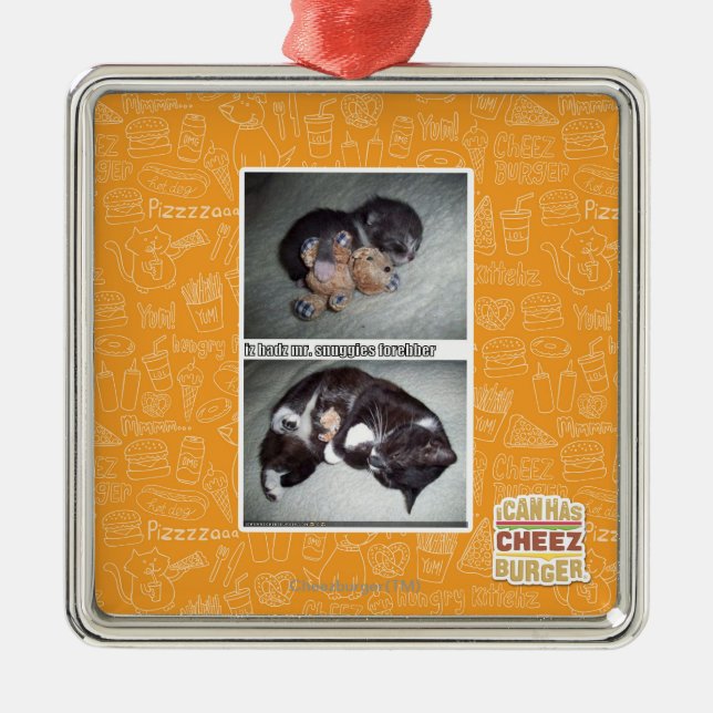iz hadz Herr Snuggies Forebber Silbernes Ornament (Vorne)