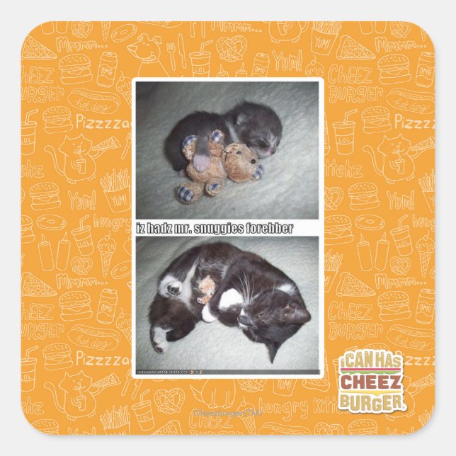 iz hadz mr. snuggies forebber quadratischer aufkleber (Vorderseite)