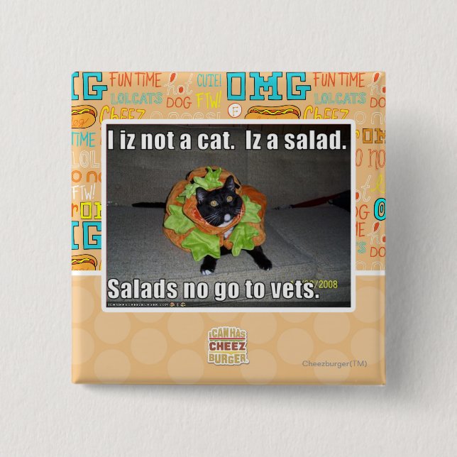 Iz I nicht eine Katze. Iz ein Salat Button (Vorderseite)