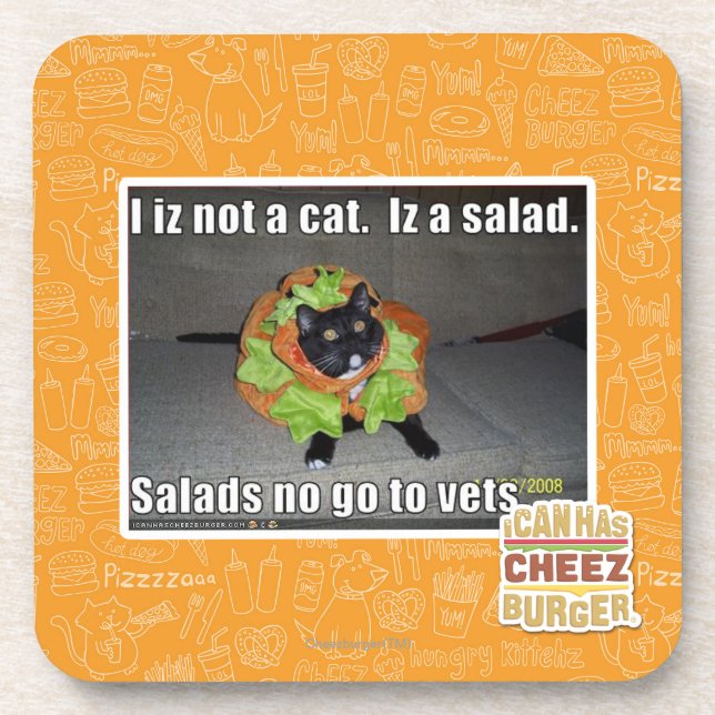 Iz I nicht eine Katze. Iz ein Salat Getränkeuntersetzer (Vorderseite)