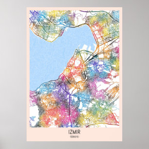 İzmir Türkiye City Map Poster