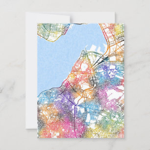 İzmir Türkiye City Map Postkarte