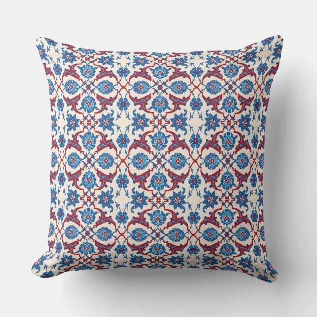 Iznik-Blumenmuster Kissen (Vorderseite)