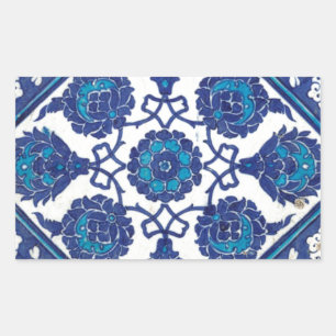 Iznik ethnische Stammes- türkische Mosaik-mit Rechteckiger Aufkleber
