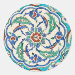Iznik-Fliese Runder Aufkleber