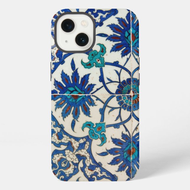 Iznik-Fliesen Blau iPhone Hülle (Rückseite)