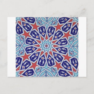 Iznik Floral Ethnic Tribal Türkische Mosaik-Töpfer Postkarte