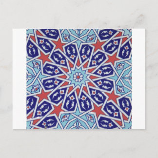 Iznik Floral Ethnic Tribal Türkische Mosaik-Töpfer Postkarte