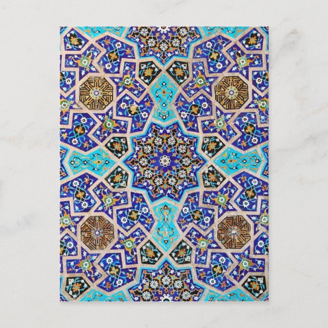 Iznik Floral Ethnic Tribal Türkische Mosaik-Töpfer Postkarte (Vorderseite)