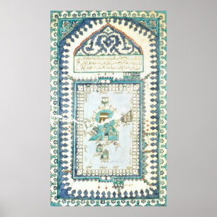 Iznik Kachel mit einer Darstellung von Mekka Poster