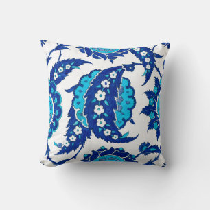 Iznik Osmanisch Floral   Blau Türkis Paisley Kissen