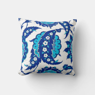 Iznik Osmanisch Floral | Blau Türkis Paisley Kissen