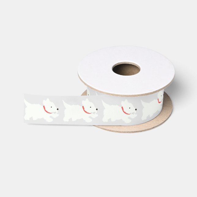 Izzie The Westie Satinband (Spule)
