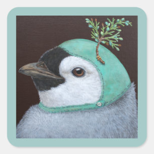 Izzy die Pinguin-Aufkleber Quadratischer Aufkleber