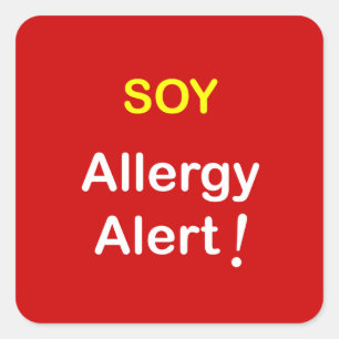 j4 - Allergiealarm - SOY. Quadratischer Aufkleber