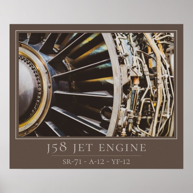 J58 Jet Motor - SR-71 Blackbird, A-12, YF-12 Poster (Vorne)