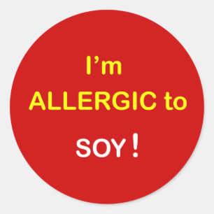 j5 - Ich bin allergisch - SOY. Runder Aufkleber