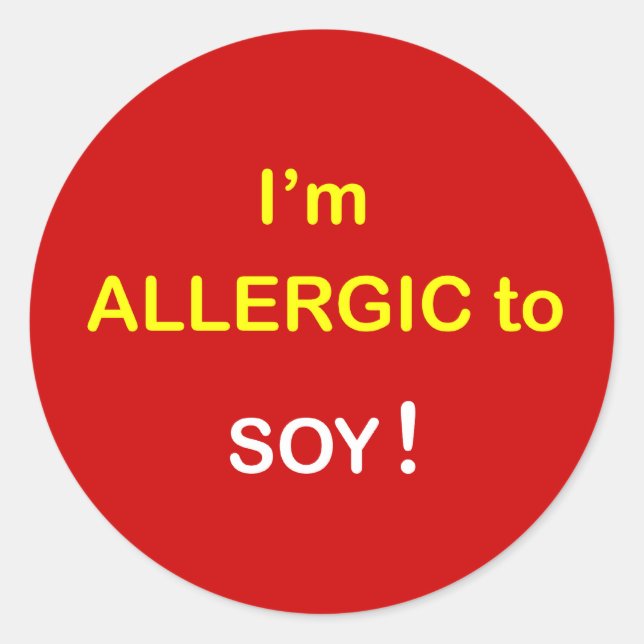 j5 - Ich bin allergisch - SOY. Runder Aufkleber (Vorderseite)