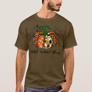 j6ko Leopard Pumpkin Autumn Thanksgiving Reading T T-Shirt