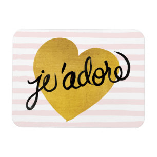 J. Adore-Zitat  Schwarzes und Gold Herz Magnet
