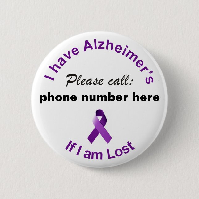 J’ai Alzheimer’s Please Call if I'm Lost Badge (Devant)