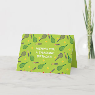 🎾 J'💚 aimer le tennis Bonne Carte d'Anniversaire