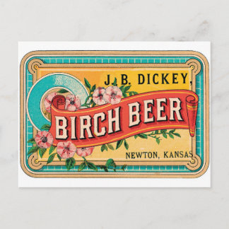 J. B. Dickey Birch Beer Newton Kansas Vintag Art Postkarte