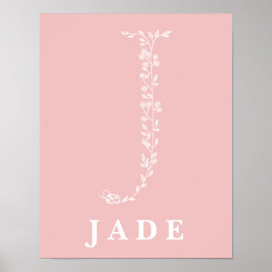 J Botanisches Kinderzimmer Monogramm Custom Poster