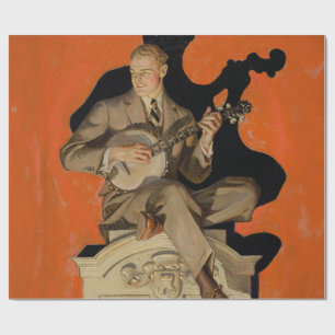 J.C. Leyendecker Banjo-Spieler 1920 Art Deco Kunst Geschenkpapier