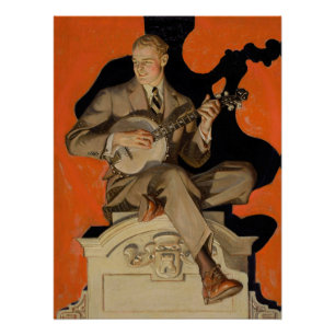 J.C. Leyendecker Banjo-Spieler 1920 Art Deco Kunst Poster