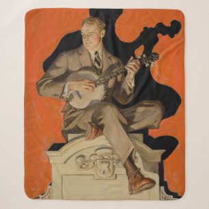 J.C. Leyendecker Banjo-Spieler 1920 Art Deco Kunst Sherpadecke