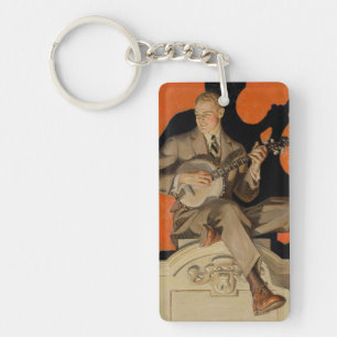 J.C. Leyendecker Joueur de banjo 1920 Art déco Art