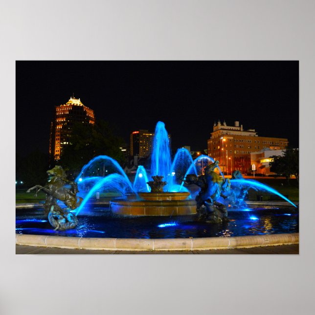 J. C. Nichols Fountain in Blue, Kansas City Poster (Vorne)
