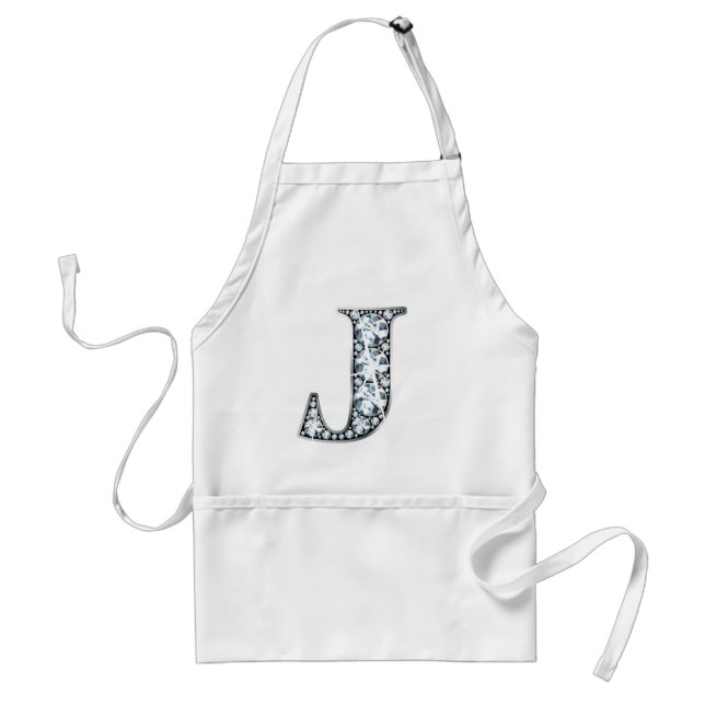 "J" Diamond Bling Schürze (Vorne)