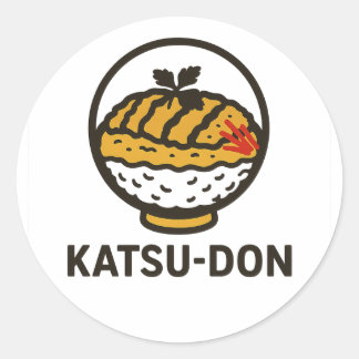 j.food Japanisches Comfort Food: Katsu-Don Runder Aufkleber
