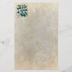 J für Jasmin-Blumen-Monogramm Briefpapier