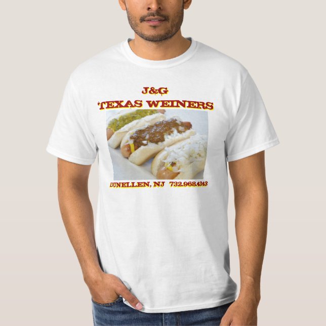 J&G Texas Weiners - Jerseys bester Chili verfolgt T-Shirt (Vorderseite)